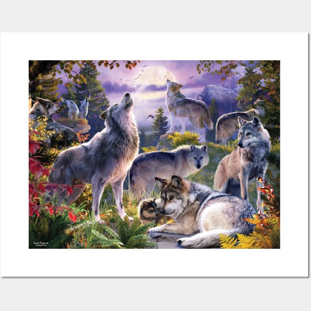 Wolf Pack Wall Art by David Penfound Artworks